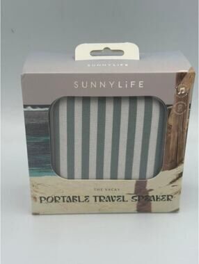 SunnyLife The Vacay Portable Travel Speaker in Olive Stripe
